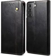 Galaxy S21 5G Case, EabHulie Premium PU Leather with Card Slots and Magnetic Closure Flip Wallet Stand Cover for Samsung Galaxy S21 5G Black