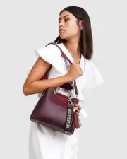 [Belle & Bloom] Twilight Leather Cross-Body Bag - Merlot