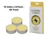 12x8-Pack Tranquility Tealights Fresh Cut Pineapples Candle (4 Hour Burn)