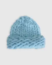 [Belle & Bloom] Snowflake Hand Knitted Beanie - Sky Blue ONE SIZE
