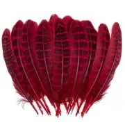 100pcs Colored Pheasant Feathers 5-7 Inches Spotted Wing Quill Feathers for Red
