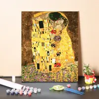 在飛比找松果購物優惠-數字油畫diy填充世界名畫克里姆特吻 客廳手工填色丙烯油彩畫