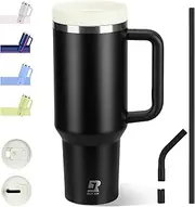 Thermal Mug with Straw and Handle 1.2 L, 12 Hours Hot/24 Hours Ice Drinking Bottle, Vacuum Insulated with Lid, BPA-Free, Double Layer Stainless Steel Vacuum Leak-Proof Drinking Cup