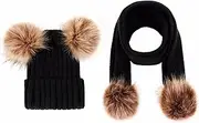 [Generic] Hat Gloves Set Winter Four Knitted Wool Hat Scarf Set Gloves Scarf