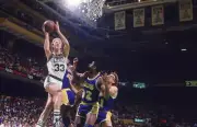 Finals Boston Celtics Larry Bird In Action Basketball 1987 Old Photo