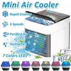 Mini Air Cooler Fan Air Portable Conditioner Cooling Fan Humidifier Desk USB Fan