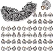 Swpeet 20 Yard Grey Braid Trim with Elastic Button Loop with 50Pcs Pearl Buttons Kit, Elastic Button Loop Stretch Band, Braid Trim Embellishment Elastic Cord with Buttonhole for Costume Crafts