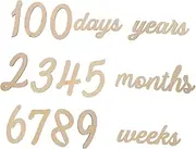 JOINPAYA Shower Idea Wooden Calendar Milestone Cards Numbers Decorations for Toddlers Artistic Photo Prop