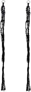 Happyyami 2pcs Woven Mesh Flower Pot Hanging Basket Macrame Plant Baskets Black Clothes Rack Macrame Hanger Macrame Wall Decor Macrame Pot Holder Pot Holder Rope Cotton Thread Lace Bracket