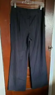 NWT JONES WEAR Petite Women's 6P Gray Pinstripe Poly Rayon Wool Dress Pants