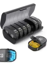 Weekly Pill Organizers, 7-Day AM/PM Medication Planner BPA-Free Vitamin Organ...