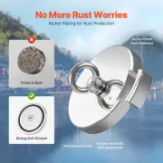 907Kg Powerful Fishing Magnet Kit Single Side Pull Force Rope Carabiner
