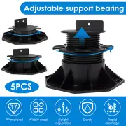 5Pcs Deck Support Pedestals Height Adjustable Deck Raising Support Base ZA