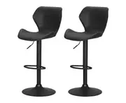 Bar Stools Set of 2 Gas Lift Kitchen Stool Black