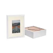 Nicola Spring Photo Frames with 4" x 6" Mount - 8" x 10" - White - Pack of 5
