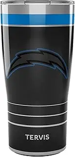 Tervis Traveler NFL Los Angeles Chargers - Night Game Triple Walled Insulated Tumbler Travel Cup Keeps Drinks Cold & Hot, 20oz, Stainless Steel