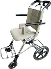 Folding Aluminium Alloy Wheelchair Ultra Light Travel Wheelchair with Handbrakes Manual Wheelchair for Elderly, Support 85kg/187lb