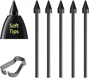 【5Pack Soft Tips】 OEM S24 Ultra Pen Tips,Nibs Replacement for Samsung Galaxy Tab S8/S8+,S9/S9+/S9 Ultra/S9 FE All Verison Stylus S Pen Replacement Tips/Nibs+Tweezers (5Pcs Tips-Black)