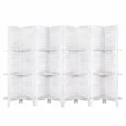 New Room Divider Screen 8 Panel Privacy Foldable Dividers Timber Stand Shelf