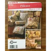 Simplicity #4763 Pillows in 12 Styles Sewing Pattern UNCUT