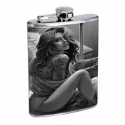 Chola Pin Up Girls D6 Flask 8oz Stainless Steel Hip Drinking Whiskey Gangsta