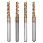1/8" Shank 2.7mm x 12mm Titanium Coated Carbide End Mill CNC Router Bits 4pcs