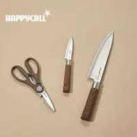在飛比找PChome24h購物優惠-【韓國HAPPYCALL】木質紋料理刀具3件組(8吋主廚刀/