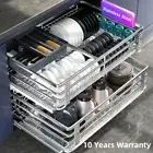 Cabinet Pull Out Slide Drawer Kitchen Shelf Organiser Rack Storage Plate Holder