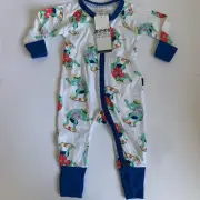 NEW BONDS Skateboarder Croc Zip Wondersuit (sz00 3-6mo) Free Postage Rare Print