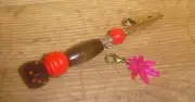 Roach Clip Dice/Die Wood & Bead Removeable CANNABIS Leaf Charm w/Clasp P7