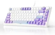 AK820 75% Wired RGB Gasket Mechanical Keyboard with Volume Knob, South Facing LED, Poron Foam, PBT Keycaps, Custom Programmable Hot-Swap Keyboard