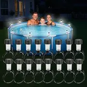 YEXEXINM 16Pcs Solar Pool Lights,Waterproof LED Solar Lights White Light at Night for Swimming Pool Lights for Above Ground Pools,Solar Framed Pool Light Pool Accessories for Frame Pool Decoration