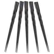 5 Pairs Thread Alloy Chopsticks Reusable Fiberglass Set Japanese Cooking