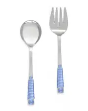 Tiramisu Sapphire Blue Wrapped Salad Server Set