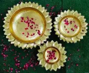 Flower Urli Set Of 3 Designer Candle Holder Festive Wedding Home Decorative Bowl