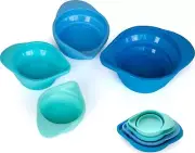 Collapsible Silicone Measuring Cups: 4 pcs Portable Tools - with Engraved for