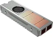 AsrMyjcx M.2-8 SSD Heatsink with Quiet Fan Sturdy Woth Double Thermal Pad Quick Cooling Multipurpose for Laptop Computer Replace Parts