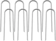 U Stakes for Ground,Camping Tent Nails - Heavy Duty Metal U Shaped Ground Stakes for Trampoline Fence Gardening Tent, Set of 8