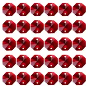 K9 Crystal Octagon Beads 2 Holes 30 Pack 14mm Chandelier Prisms Dark Red