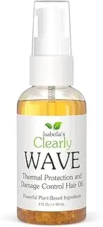 Clearly WAVE, Damage Control Hair Oil with Jojoba + Olive | Thermal Heat Protector for Sun, Flat Iron, Hot Blow Dry, Blowout | Prevent Damage and Breakage | 100% Natural, Sulfate Free, Made in USA