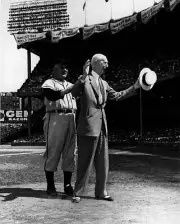 Connie Mack acknowledges the crowd as he receives an ovation as Al- Old Photo