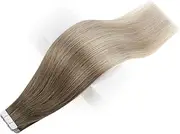 Hair Extension Tape in Human Hair Extensions Balayage Blonde Color Omber Human Hair Skin Weft Glue on Seamless Machine remy by HUANGYUZHENZHI (Color : 8 18 60, Items per Package : 20 pcs)