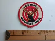 * 1 VINTAGE 70S DEER HUNTER HUNTING OLD STAGG MARKSMAN BADGE PATCH CREST *
