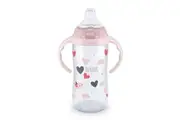 NUK Large Learner Cup 8+ Months Girls BPA Free Leak & Spill Proof Bottle 300ml