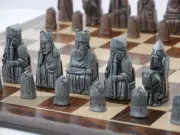 Berkeley Chess Isle of Lewis Chess Set - Steel and Copper finish