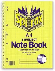 Spirax 599 3 A4 Subject Notebook, 300 Pages