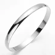 7mm Wide 925 Sterling Silver Plated Plain Bangle - USA Made