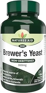 Natures Aid Brewers Yeast, 300 mg, 500 Tablets (Natural Source of B-Vitamins, Amino Acids, Minerals and Trace Elements, Vegan Society Approved, Made in the UK)