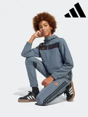 adidas Grey Chrome Tiro Essentials Woven Hoodie (E37311) | $76
