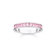 Genuine THOMAS SABO Heritage Pink Pave Silver Band Ring